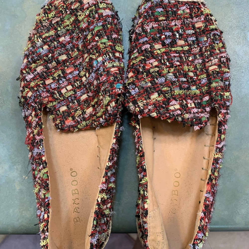 BAMBOO Colorful Tweed Loafers